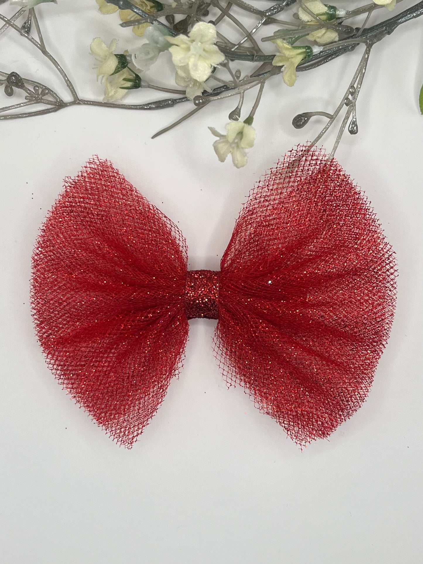 Sparkle classic 4" tulle clip in hair bow