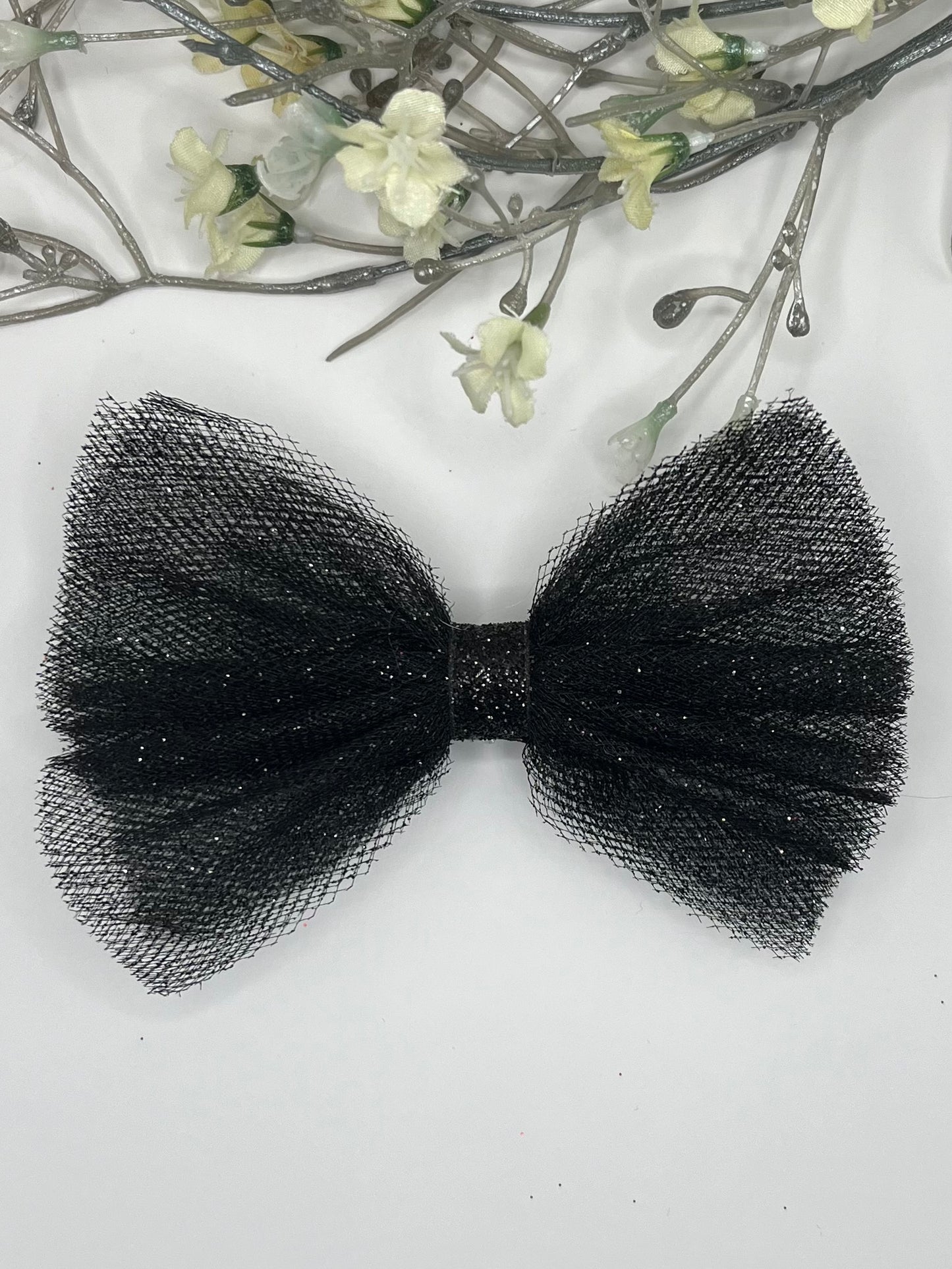 Sparkle classic 4" tulle clip in hair bow