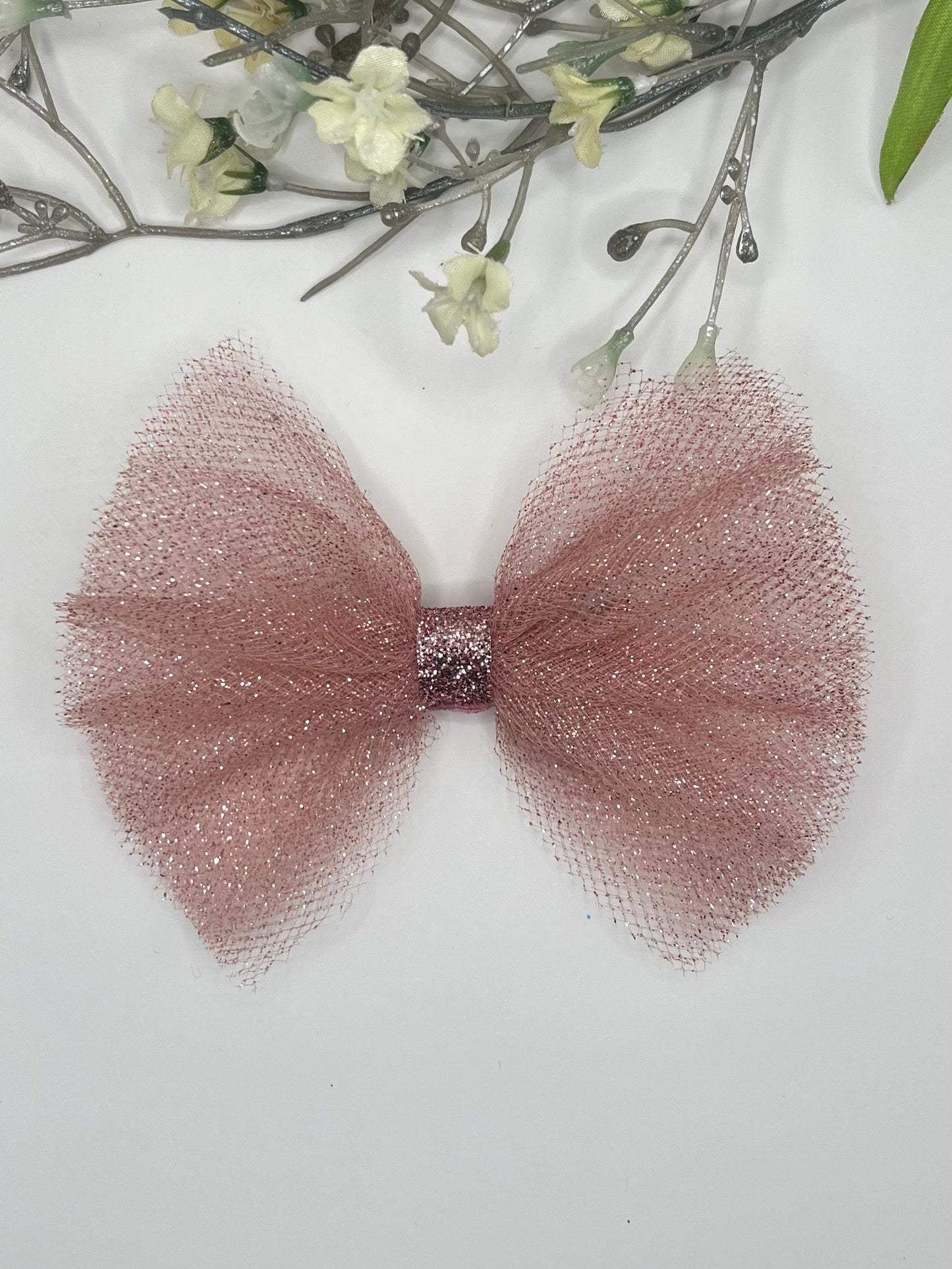 Sparkle classic 4" tulle clip in hair bow