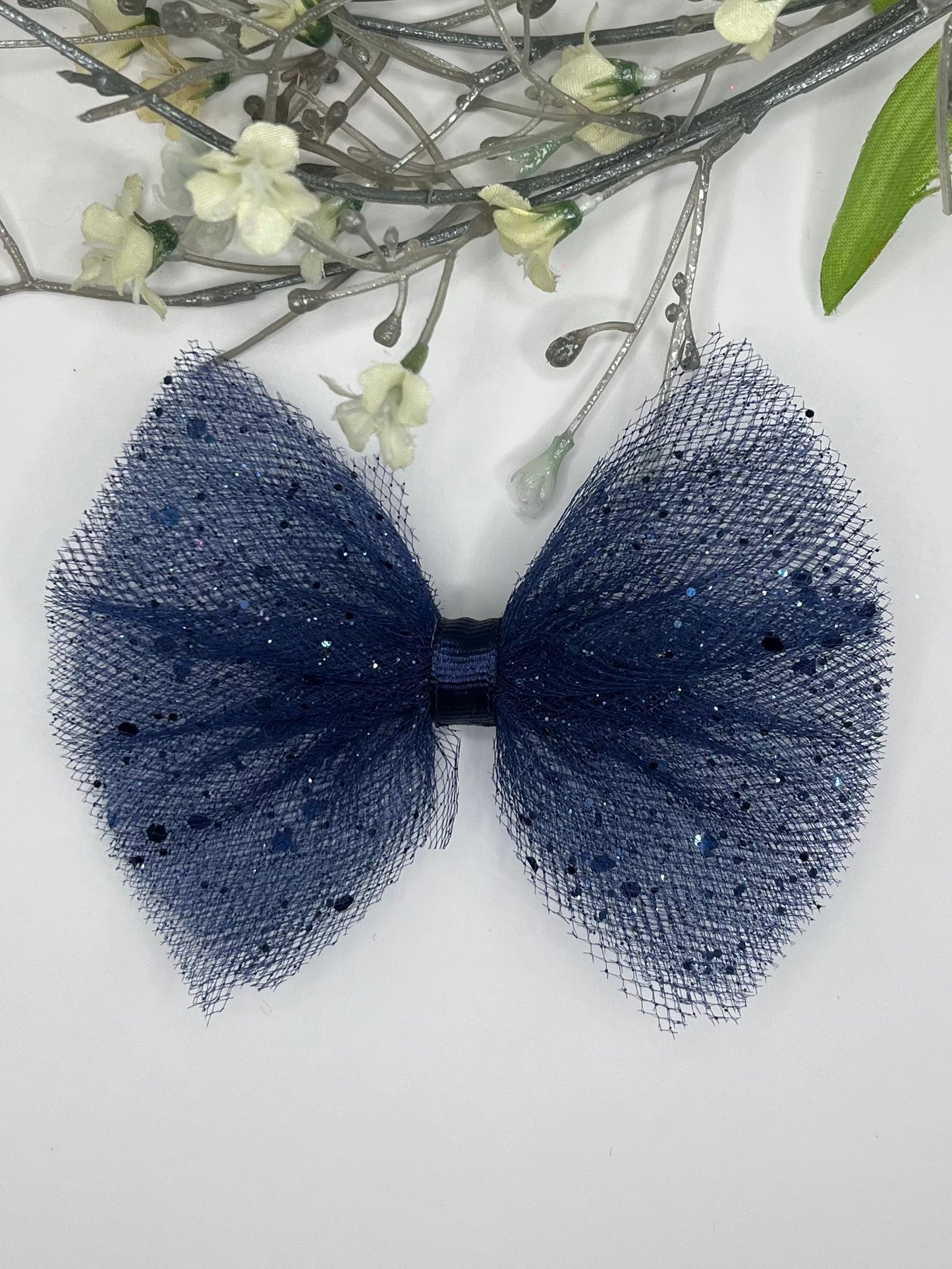 Sparkle classic 4" tulle clip in hair bow