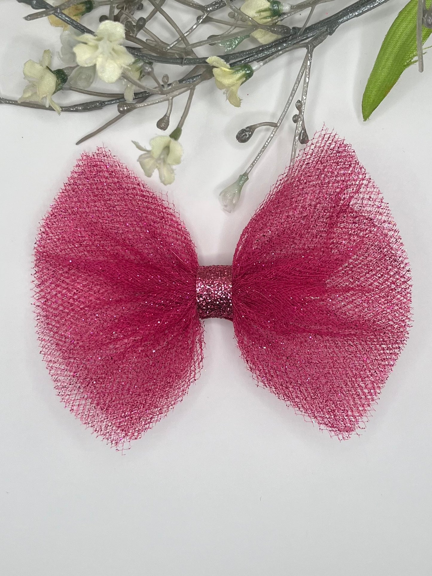 Sparkle classic 4" tulle clip in hair bow