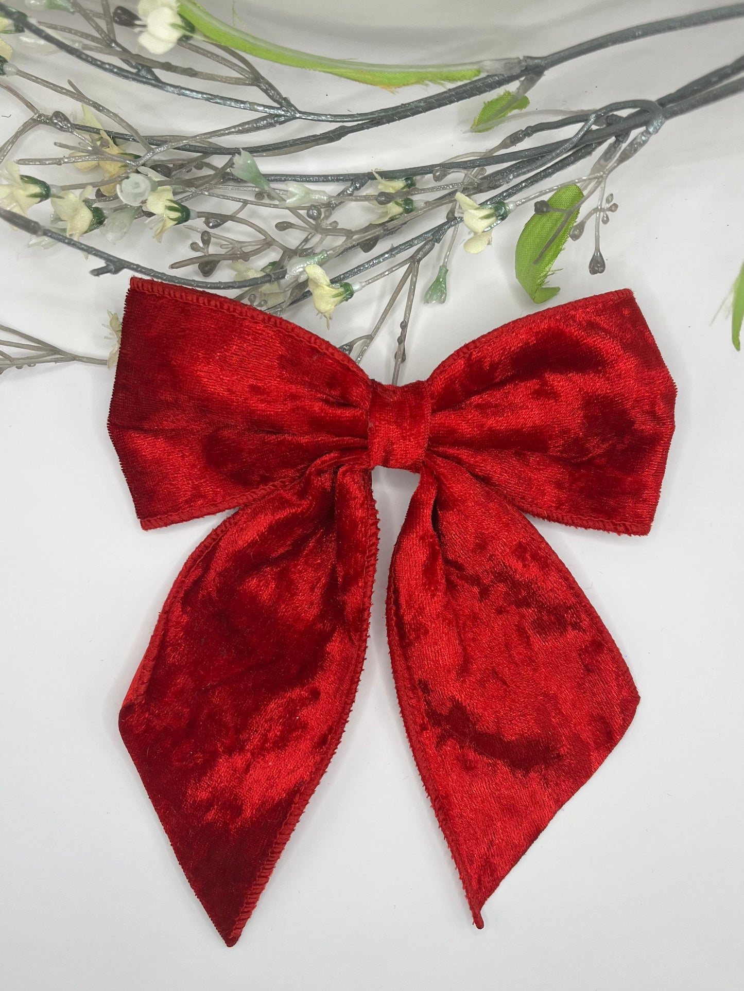 Velvet long tail clip in hair bow