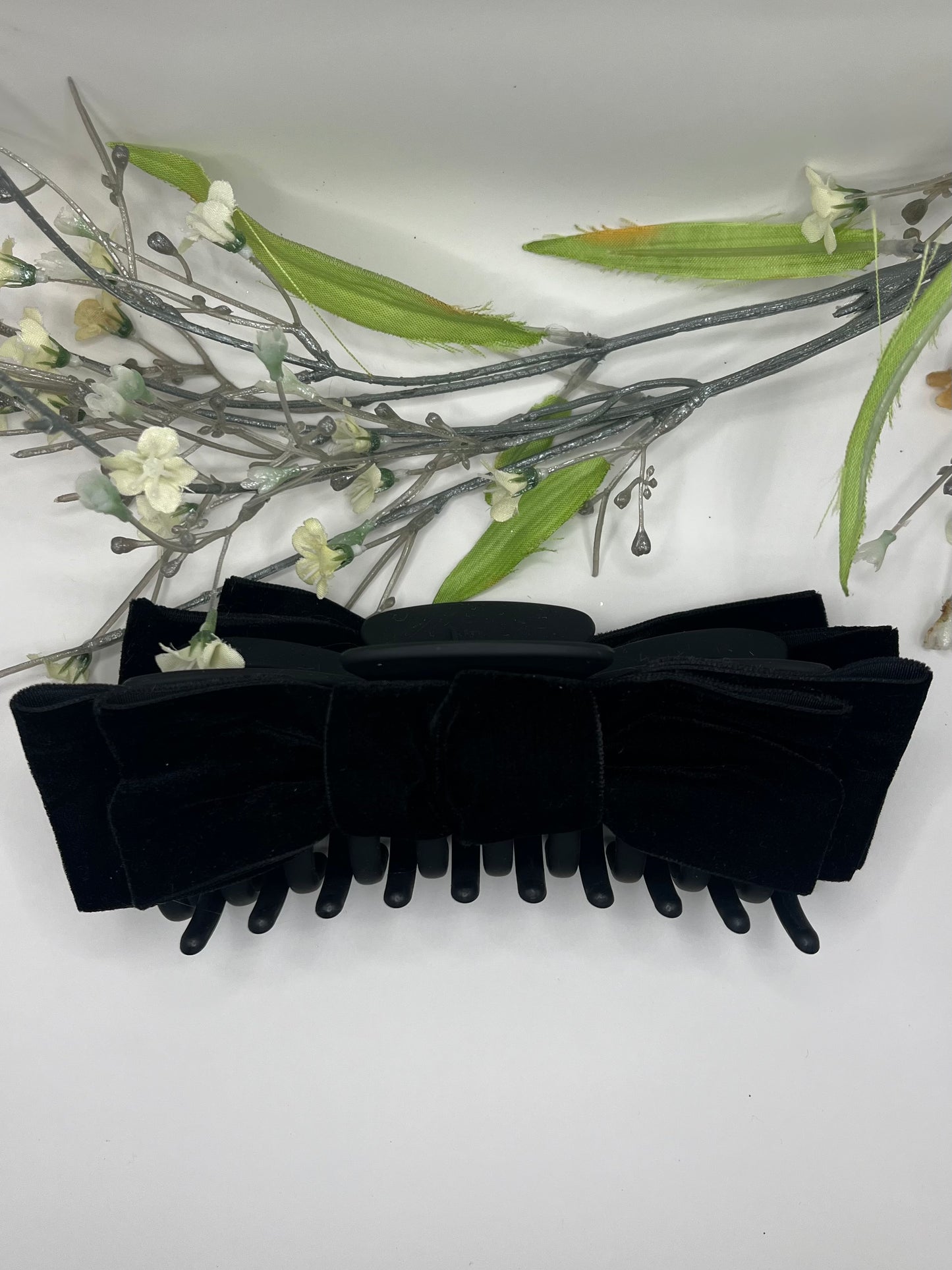 Velvet large double layer claw clip