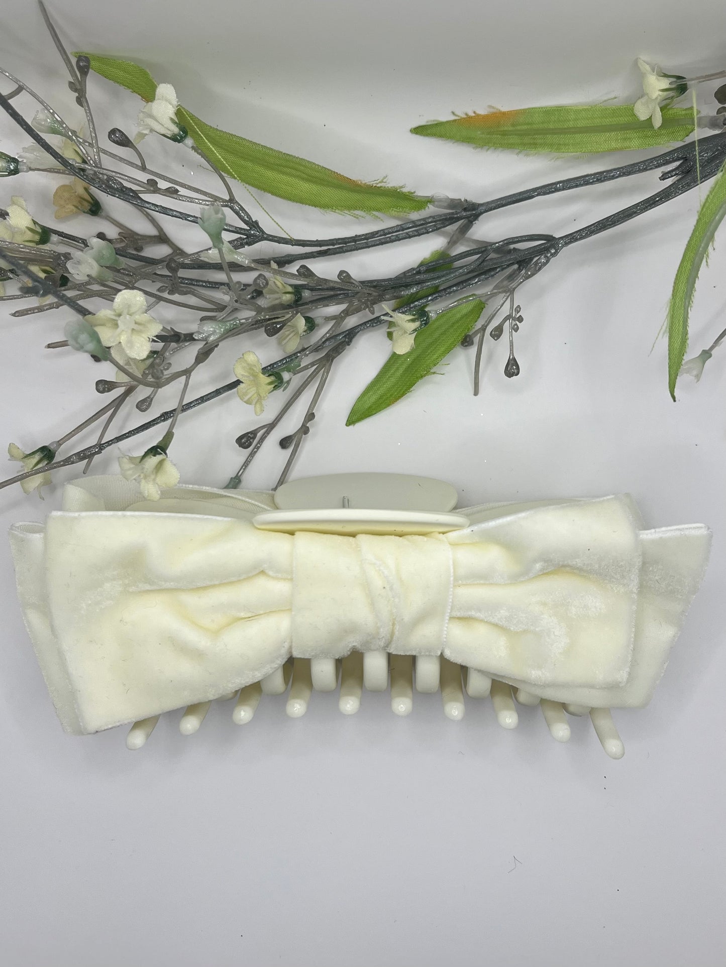 Velvet large double layer claw clip