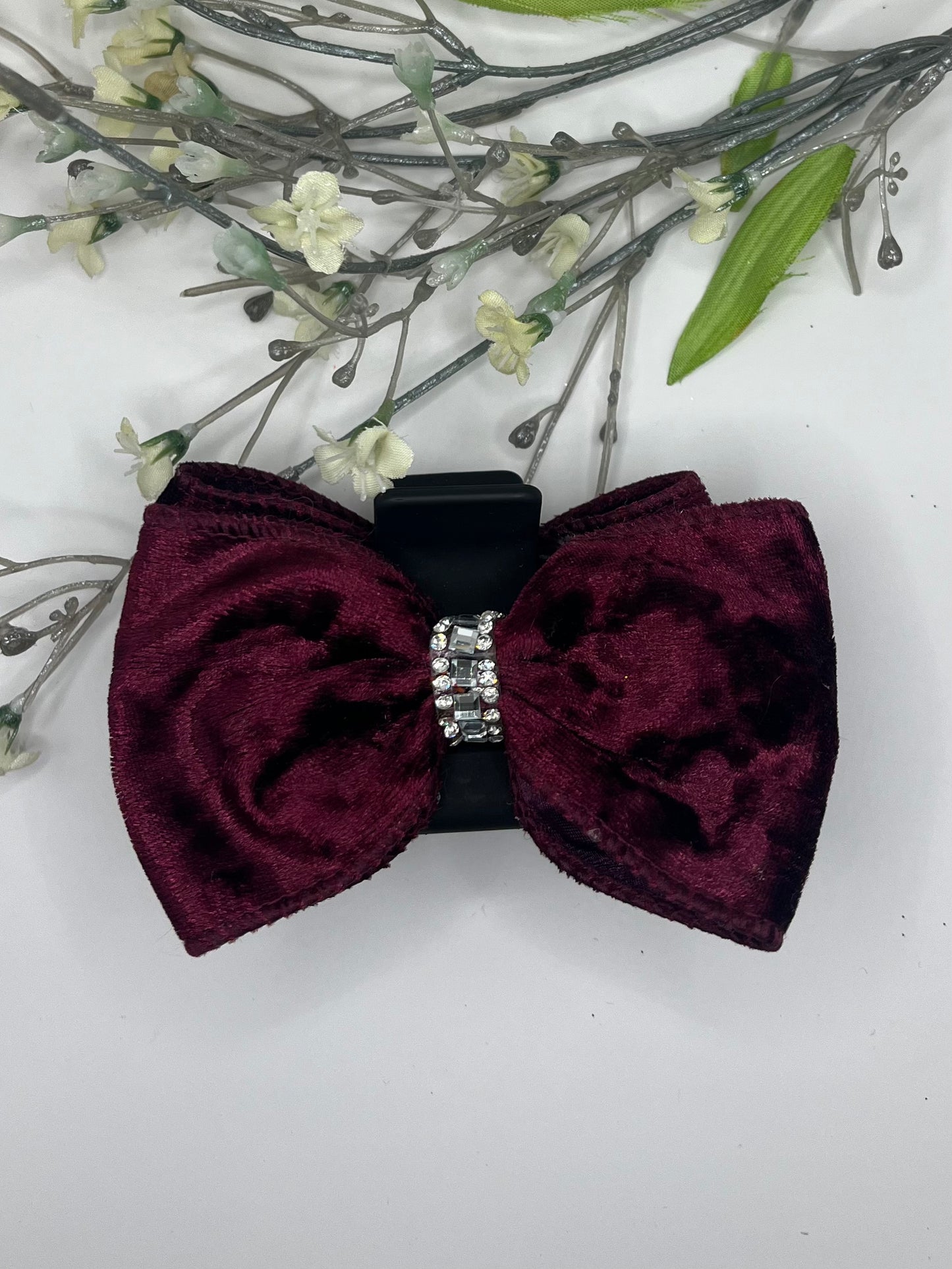 Berry velvet small claw clip